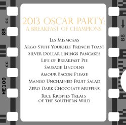 Oscar party menu