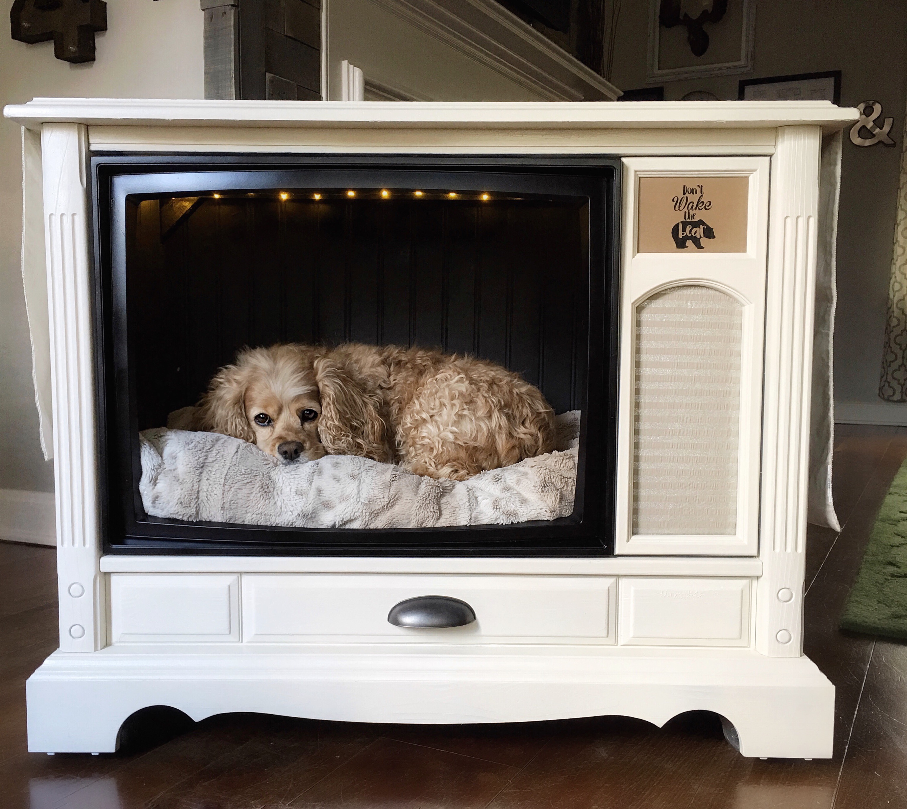 Custom dog beds, Diy pet bed pUPdated Console TV Dog Bed – Celebrate Tv dog b...